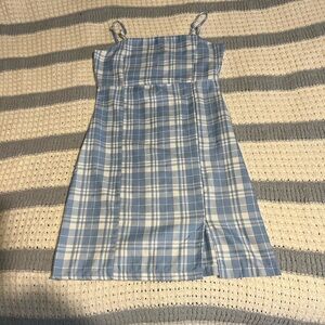 Rare Editions Blue and White Smocked Sundress Sleeveless